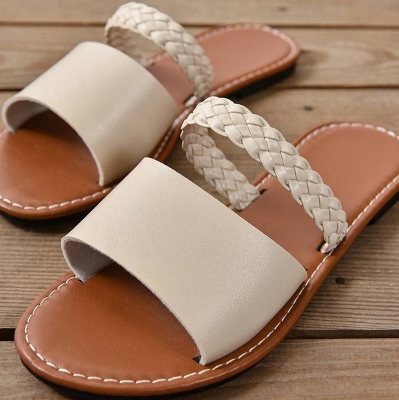 Women's Chunky Heel Peep Toe Slingback Embroidered  Floral Mule Sandals - Picture 5 of 7
